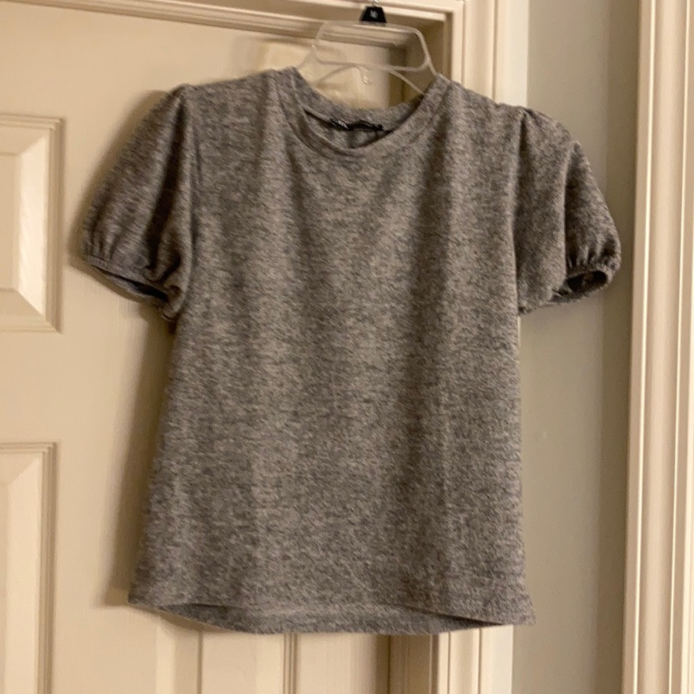 Zara puffed skeeve super soft grey sweater